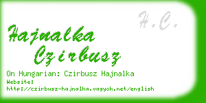 hajnalka czirbusz business card